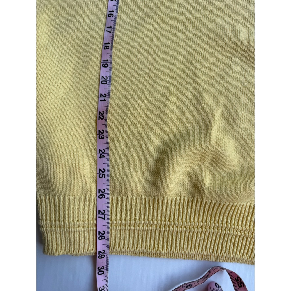 Vintage Scottish Isle by Bernette Yellow V-Neck Golf Sweater Embroidered XLT - Picture 5 of 7